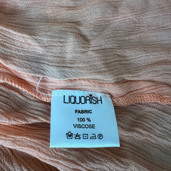 Liquorish Tassel Pastel Maxi Dress Peach Blush Backless Women's Small/Medium - Picture 6 of 10